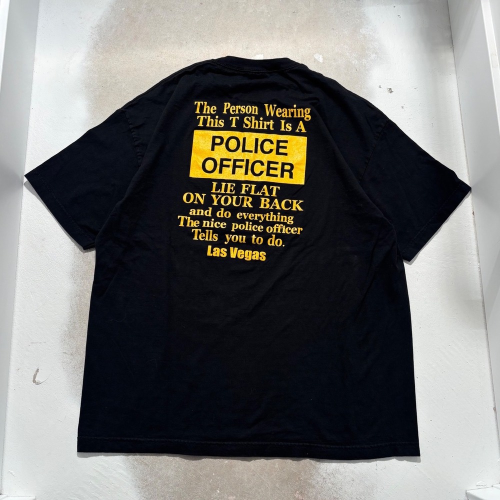 Alstyle Las Vegas Police Officer Novelty Graphic T-Shirt Black Mens 2XL
